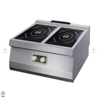  Επαγωγική κουζίνα βαρέως τύπου - 2 εστίες - Ηλεκτρική - Διπλή μονάδα - 70 cm βάθος